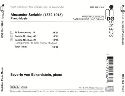 ALEXANDER SCRIABIN: PIANO MUSIC NEW CD