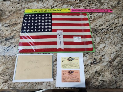 BPOE Elks Silk 11x17 48 Star US Flag Given Initiation Membership Cards Candidate