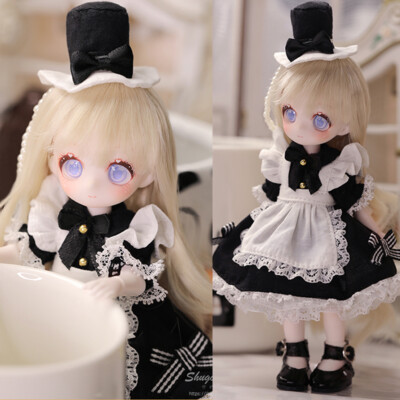 BJD Girl DOLL 1/8 Free Eyes Face Up Resin Puppe Figures Toys Full Set Clothes