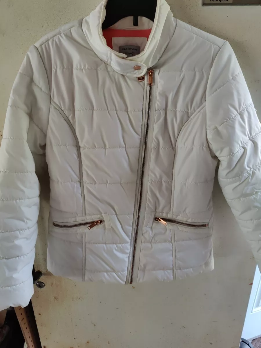 Calvin Klein Size XL 16 Girls Junior Puffer Jacket Coat White eBay