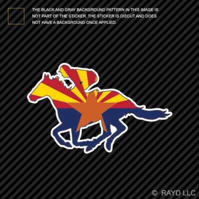Arizona AZ Racing Horse State Flag Sticker Die Cut Vinyl jockey equestrian race