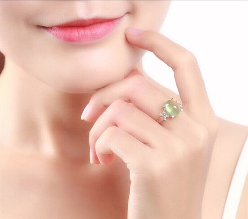 Lucky Green Cats Eye Solitaire Crystal Butterfly Ring Sizes 6 - 12 Free Gift Box - Picture 6 of 10
