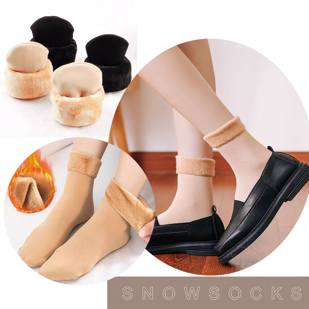 SAOLA Chaussettes Chaudes D'hiver Pour Femmes Chaussettes De Sol En Laine Polaire ~