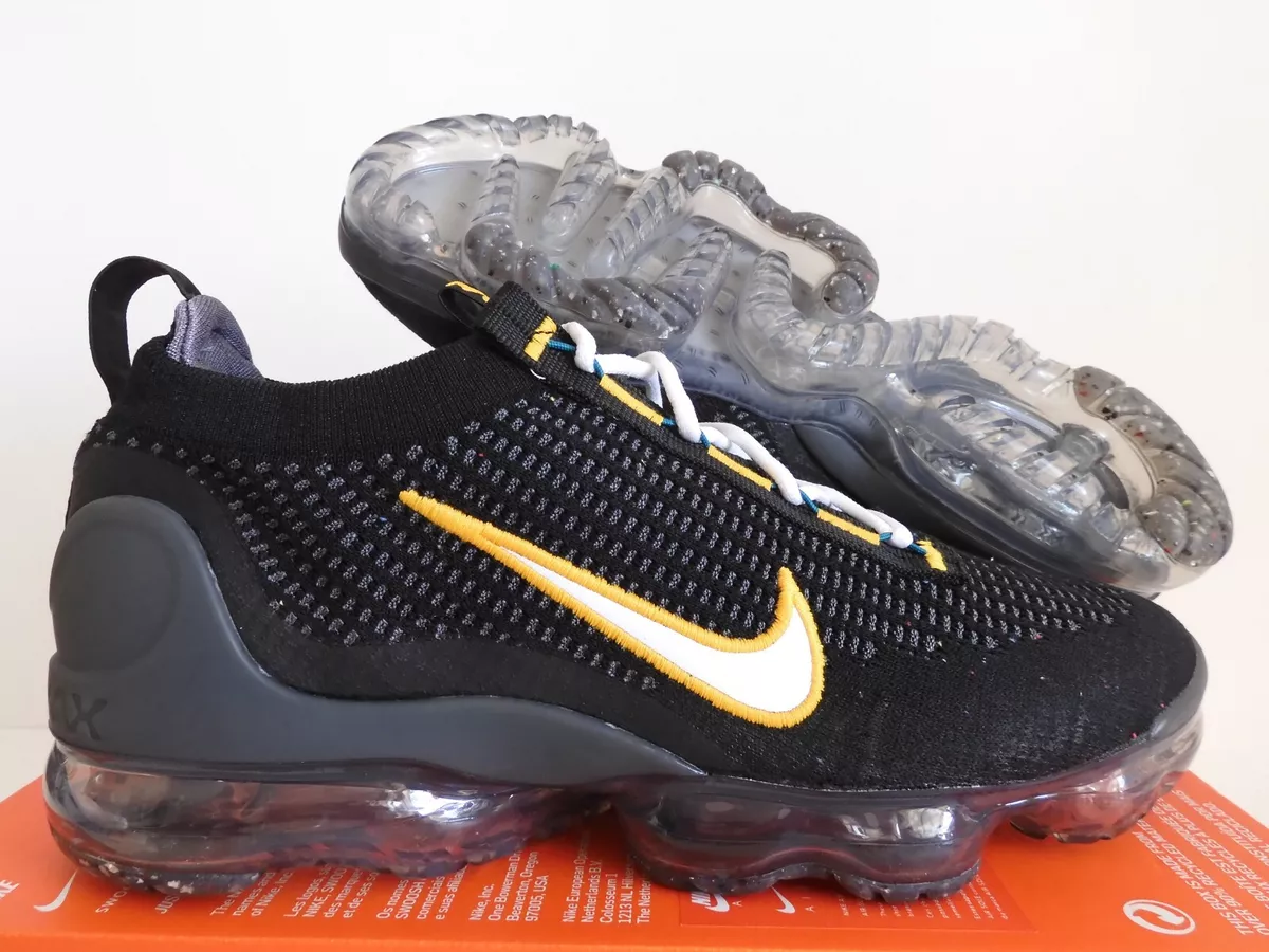 NIKE AIR VAPORMAX 2021 FK FLYKNIT BLACK-WHITE-UNIVERSITY GOLD SZ
