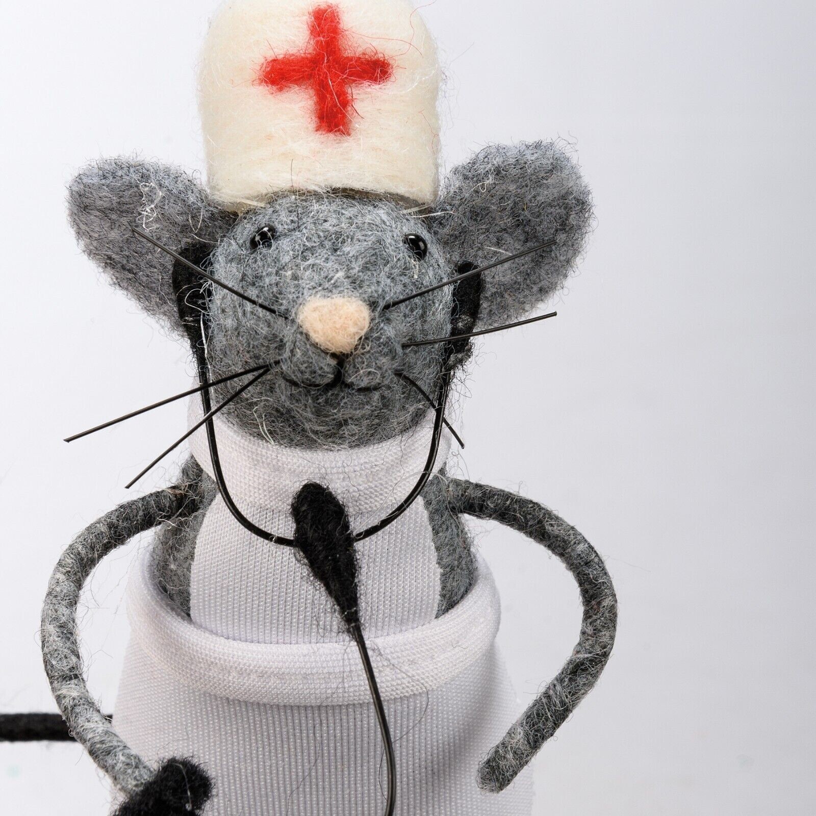 Primitives By Kathy Felt Nurse Mouse Ornament Critter Medical Career Gift