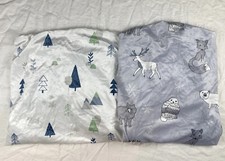 2 New Tilly U Baby Crib Sheets Forest Print  Animal Print