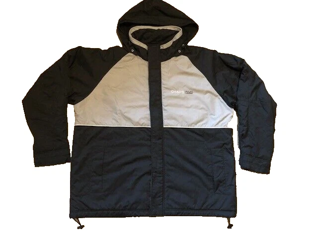 Chaps Ralph Lauren winter coat jacket men's size XL Black & Gray mid length