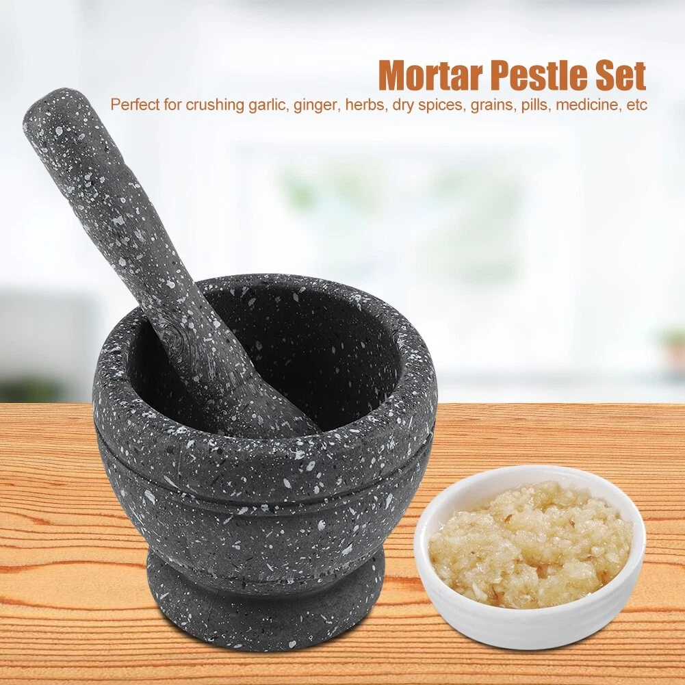 Manual Garlic Grinder Mortar and Pestle Set Plastic Herb Spice Crusher Tool