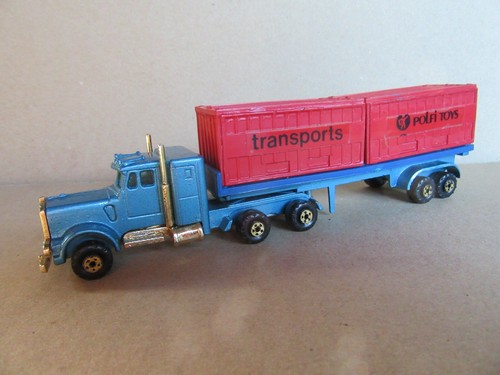 963L Rare Polfi Toys Grèce Kenworth Camion Portes Containers 1:90 - Photo 1/7