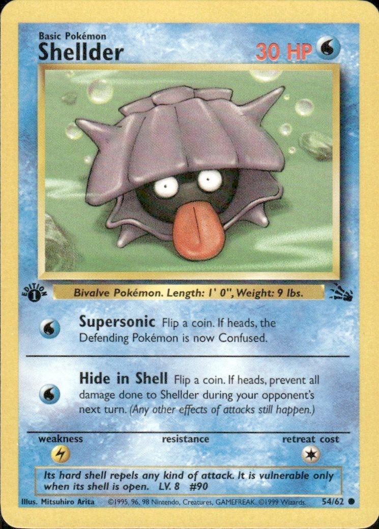 Shellder - Fossil - 54/62 - Common 1st Edition