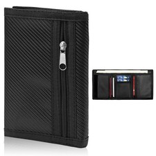 Slim Wallets for Men Carbon Fibre Black RFID Blocking Card Cash Money Holder New