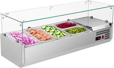 47 in.  25. 1 qt. Refrigerated Condiment Prep Station Sandwich/Salad Prep Table