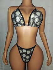 Exotic Dancewear/ Rave/ Festival Outfit Size Medium Coverage Holographic Sparkl