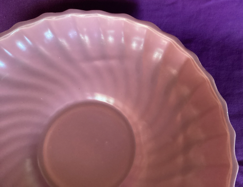 METLOX YORKSHIRE SWIRL  13 1/8” CENTERPIECE /CONSOLE no. 532 OLD ROSE 1936 - Afbeelding 3 van 15