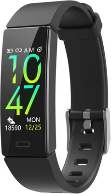 #ad ZURURU Fitness Tracker with Blood Pressure Heart Rate 0.96 inches Black $33.65