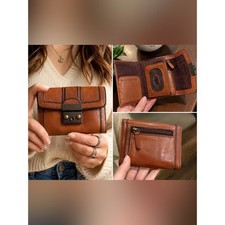 Fossil Vintage Reissue Long Live Vintage Leather Trifold Wallet Brown