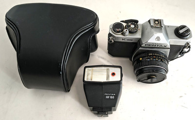 Asahi Pentax K1000 35mm Camera w/ SMC Pentax-M  f2 50mm Lens. And accessories