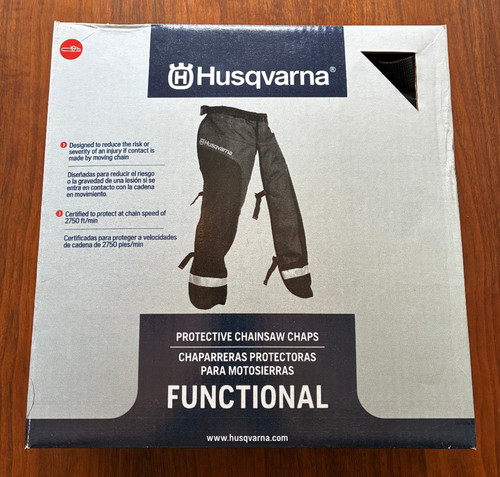 Genuine Husqvarna Functional Protective Chainsaw Chaps - 40-42" - Excellent