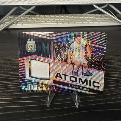 PANINI LIONEL MESSI ATOMIC MATERIAL THREADS SWATCH PATCH JERSEY RELIC /44 🇦🇷 