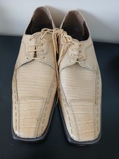 Stacy Adams Mens Tan Leather Oxford Dress Shoe Size US 9.5 Square Toe