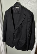 Suitsupply Havana Tailored Fit Black VBC Wool 2pc Suit Set Mens 44R 34x32 
