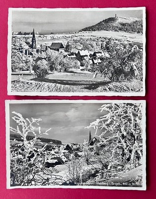 2 x Foto AK ALTENBERG im Erzgebirge 1938/40 Winteransichten mit Kirche  ( 169204