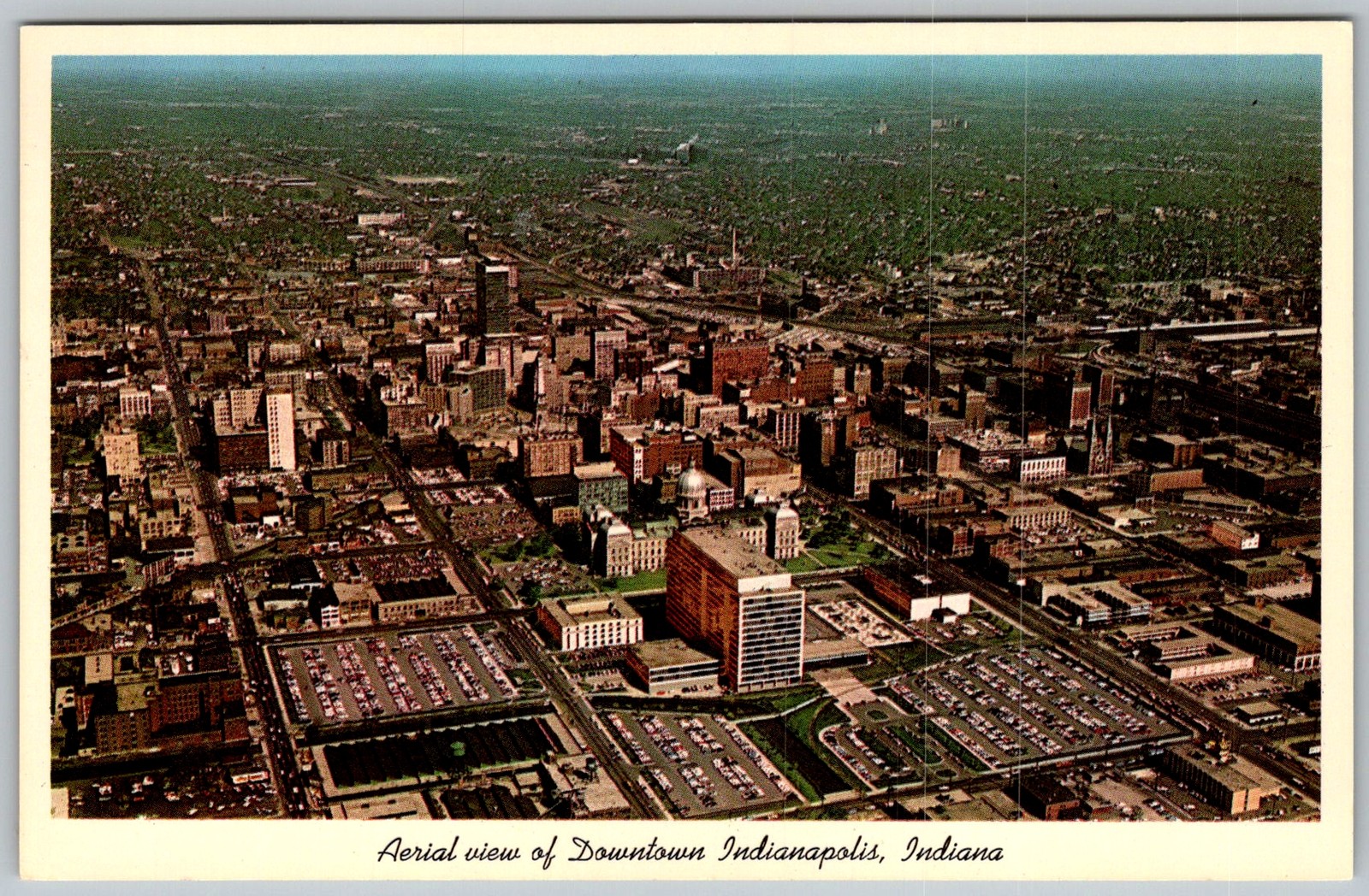 Vtg Postcard State Office Building Capitol Indianapolis, 1950s