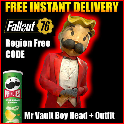 #ad FALLOUT 76 x PRINGLES MR. VAULT BOY MASCOT HEAD amp; OUTFIT ALL PLATFORMS🌎CODE $2.99