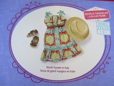 American Girl Doll Truly Me World Traveler in ITALY Outfit New! Dress Hat Shoes