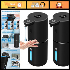 2 Pack Touchless Soap Dispenser, USB Rechargeable, 6-Level Adjustable, 12.8oz, f