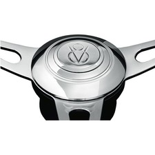 Lecarra 3455 Domed Billet Horn Cover Assembly Fits V8 Logo Polished