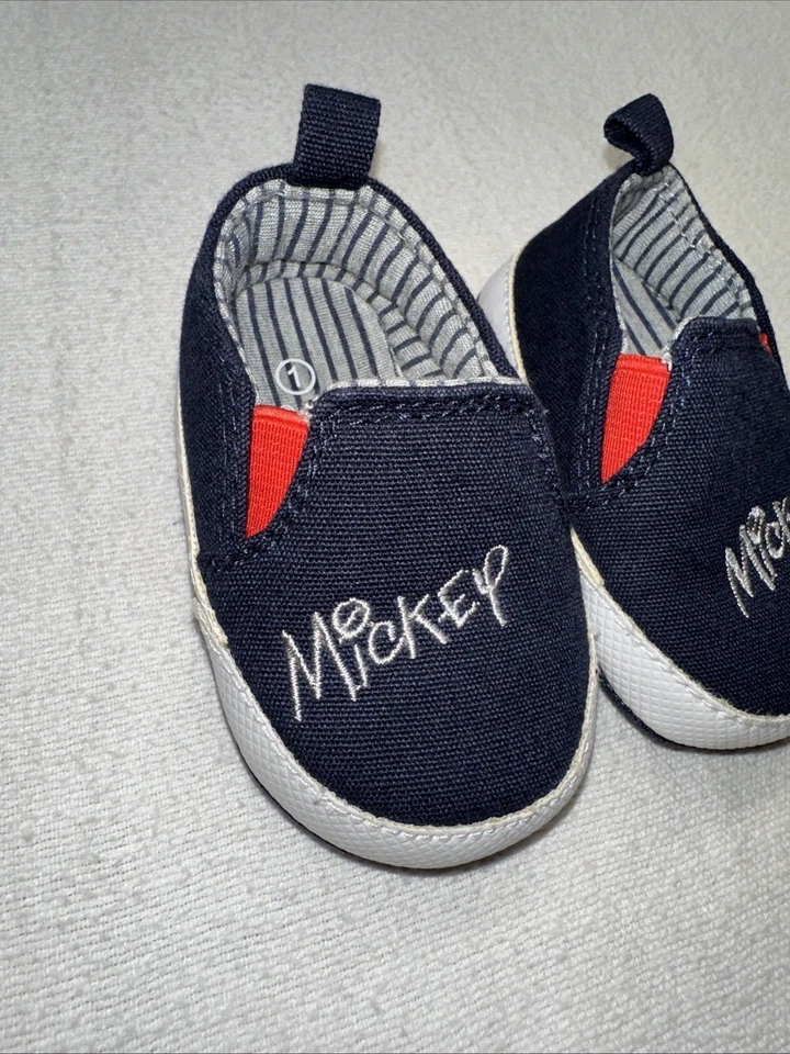 Холщовые туфли-слипоны Disney Mickey Mouse для младенцев красные и синие размер 1 - Изображение 4 из 4