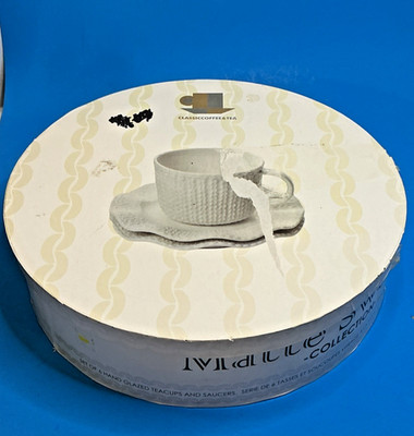 Classic Coffee & Tea Set - Cup & Saucer Sweater Themed White Color Set of 6