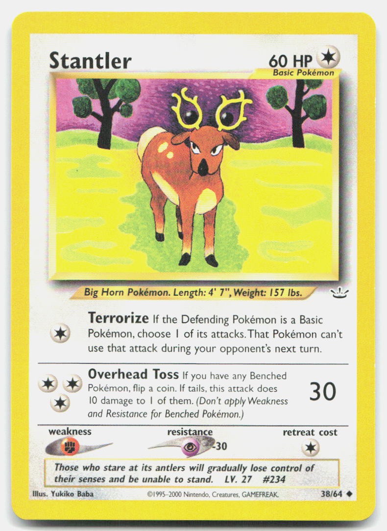 Neo Revelation Stantler 38/64 NM Pokemon Unlimited Uncommon Tcg Card