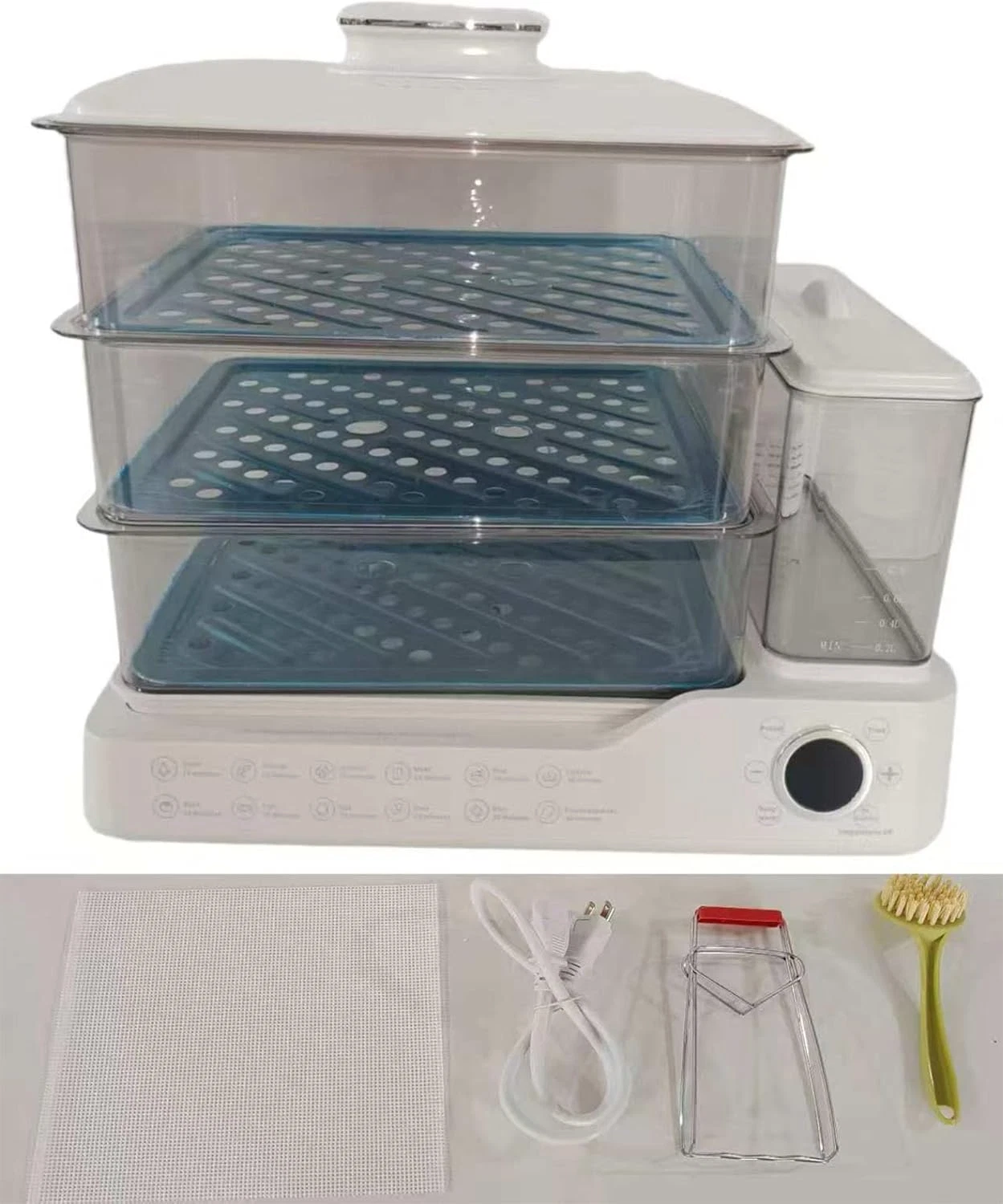 800W 24L Electric Food Steamer with 3-Tier Trays for Healthy Cooking