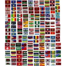 National Country Flags Iron On Patch Embroidered Sew On Applique Badge