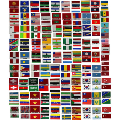 National Country Flaggen Bügelbild Patch bestickt Aufnäher Applikation Abzeichen
