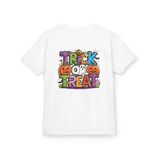 Kids Halloween "Trick or Treat" T-Shirt Unisex Halloween Apparel XS-XL BACK