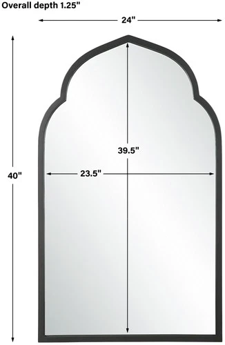 Uttermost 09746 Kenitra 24" W x 40" H Arched Framed Bathroom - Black - Picture 3 of 7