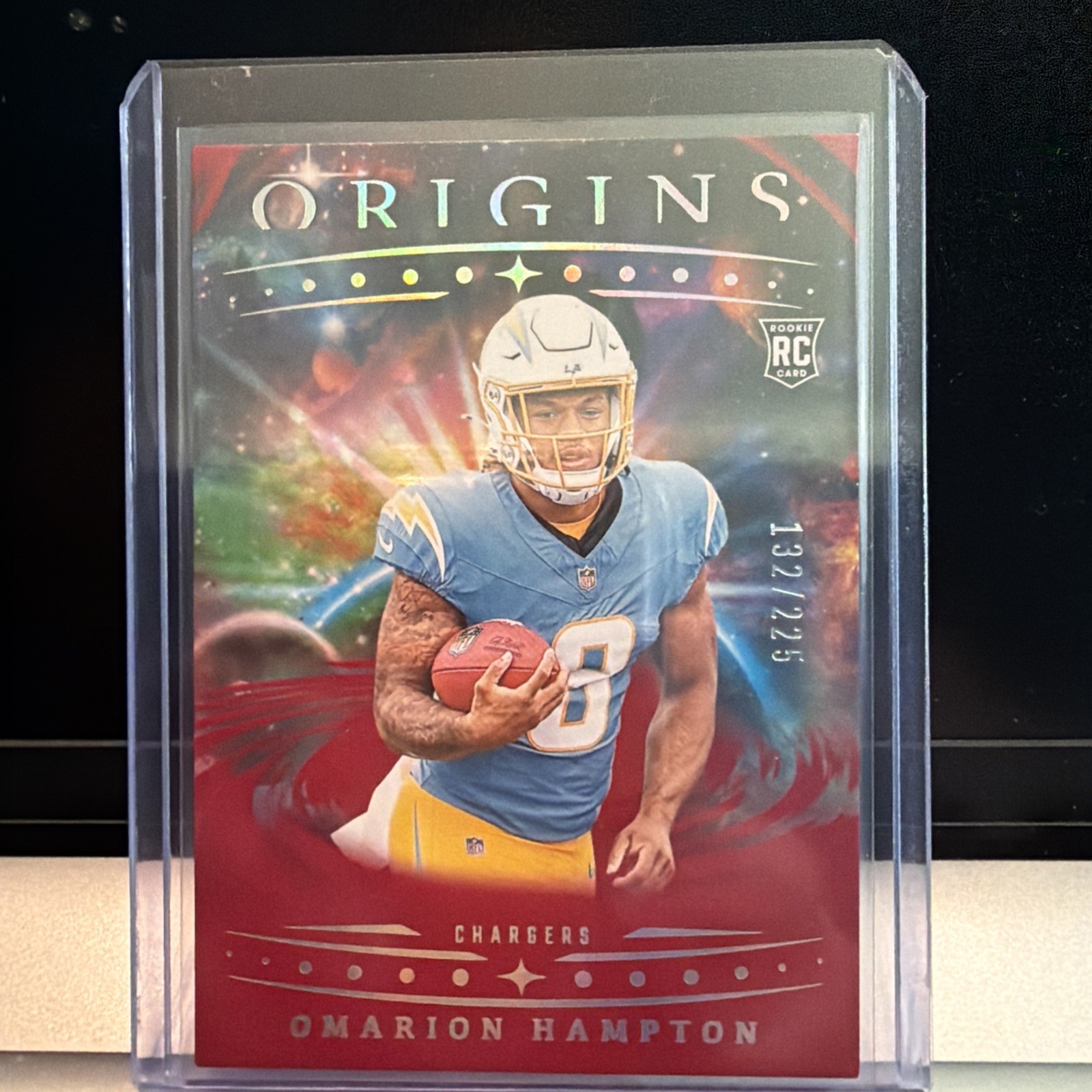 2025 Panini Origins - Rookies Omarion Hampton #134 Red /225 (RC)
