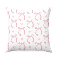 Coquette Pink Bows Pillow Covers, Preppy Trendy Room Decorative Throw Pillow ...
