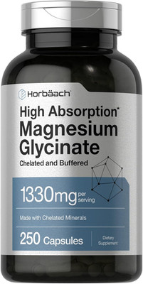 Magnesium Glycinate 1330Mg | 250 Capsules | Buffered with Chelated Minerals |...