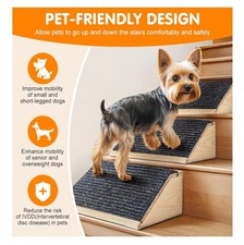 Wooden Dog Ramp Set 2 - Non-Slip Carpet for Stairs  Pets
