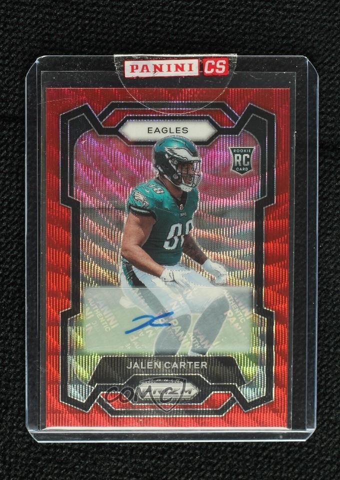 2023 Panini Prizm Rookies Red Wave 4/149 Jalen Carter #381 Rookie Auto RC 1i98