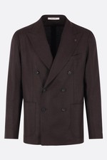 TAGLIATORE Montecarlo Double Breast Dark Brown Wool Blazer Jacket New