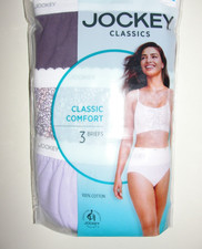 3 Pair Women's Jockey Classic Comfort Briefs - Size 8 XL -New in Pkg.
