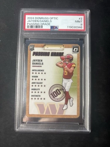 2024 Panini Donruss Optic Jayden Daniels Passing Grade Rookie RC #2 PSA 9 Mint