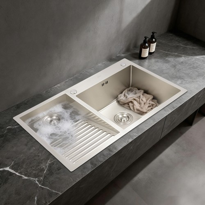 #ad Laundry Sink Drop in Stainless Steel Utility Sink Hand Wash Tub with Washboard $150.43