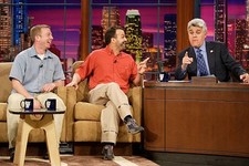 Eric Larson and Lonnie Dupree during an interview with host Jay Le- Old Photo 2