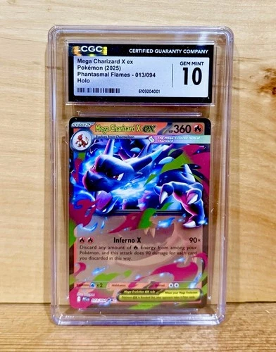 Mega Charizard X ex 013/094 Me02: Phantasmal Flames Holo CGC 10 Pokemon